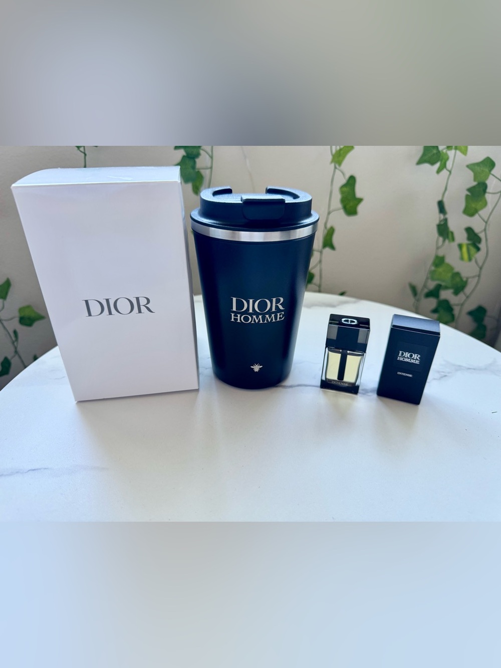 NEW!! Dior Homme Matte Black Travel Mug bundle